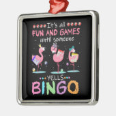 Pink Flamingo Bingo Funny Gift Art Ornament Aus Metall (Links)