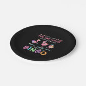 Pink Flamingo Bingo Funny Gift Art Pappteller (Schrägansicht)