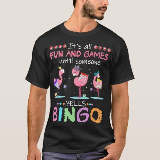 Pink Flamingo Bingo Funny Gift Art T-Shirt (Vorderseite)
