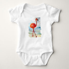 Pink Flamingo Bird Baby Jersey Bodysuit Baby Strampler