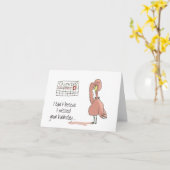 Pink Flamingo Bird Belated Happy Birthday Karte (Gelbe Blume)