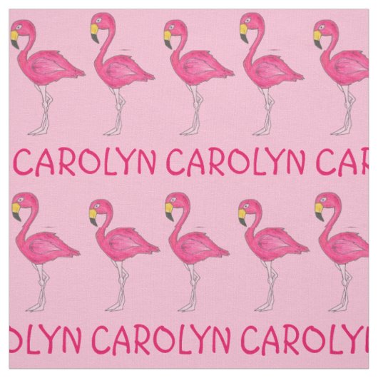 Pink Flamingo Bird Flamingos Personalisierter Name Stoff (Muster)
