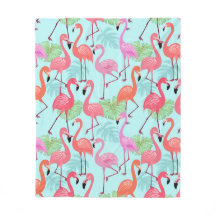 Pink Flamingo Bird Fleece Blanket Geschenk
