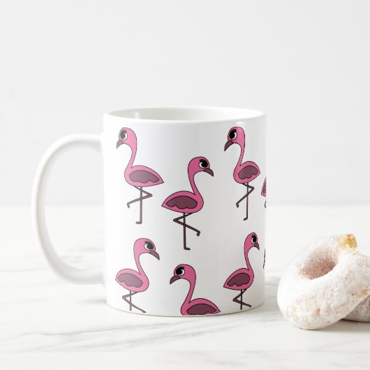 Pink Flamingo Bird Kaffeetasse (Mit Donut)