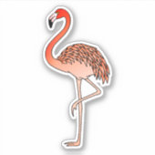 Pink Flamingo Bird Lineart-57567 Aufkleber (Vorderseite)