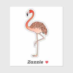 Pink Flamingo Bird Lineart-57567 Aufkleber