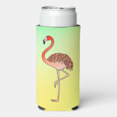 Pink Flamingo Bird Lineart-57567 Selters Dosenkühler (Seltzer Rückseite)