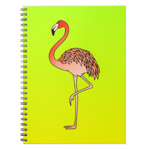 Pink Flamingo Bird Lineart-57667 Notizblock