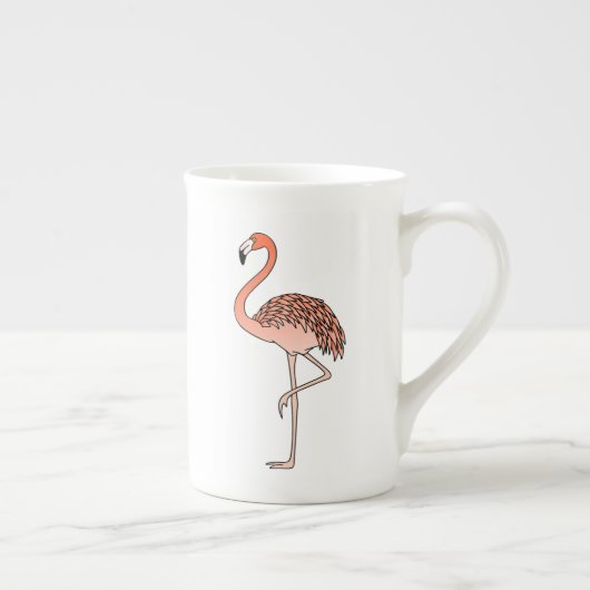 Pink Flamingo Bird Lineart-57667 Porzellantasse (Rechts)