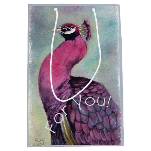 Pink Flamingo Bird Mittlere Geschenktüte (Vorderseite)