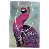 Pink Flamingo Bird Mittlere Geschenktüte (Rückseite)