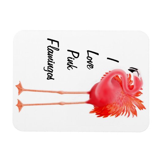 Pink Flamingo Bird Premium Magnet (Horizontal)