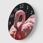 Pink Flamingo Bird Wall Clock Große Wanduhr (Winkel)