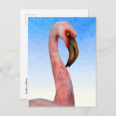 Pink Flamingo Bird Wasserfarbenmalerei Postkarte (Vorne/Hinten)