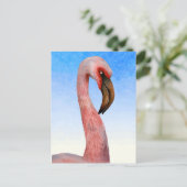 Pink Flamingo Bird Wasserfarbenmalerei Postkarte (Stehend Vorderseite)