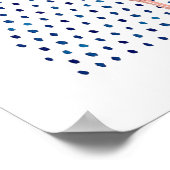 Pink Flamingo Bird Watercolor Dot Pattern Poster (Ecke)