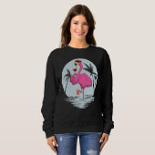 Pink Flamingo Bird With Glass Of Wine Summer Vacat Sweatshirt (Vorne ganz)