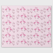 Pink Flamingo Birds Pattern Geschenkpapier (Flach)