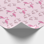 Pink Flamingo Birds Pattern Geschenkpapier (Ecke)