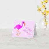 Pink Flamingo Birthday Card - individuell einstell Karte (Gelbe Blume)