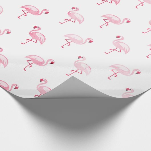 Pink Flamingo Birthday Party Pattern Geschenkpapier (Ecke)