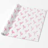 Pink Flamingo Birthday Party Pattern Geschenkpapier (Ungerollt)
