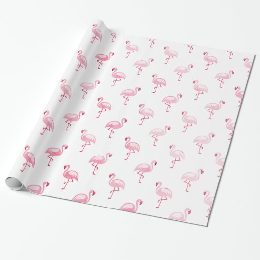 Pink Flamingo Birthday Party Pattern Geschenkpapier (Ungerollt)