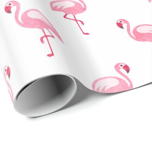Pink Flamingo Birthday Party Pattern Geschenkpapier (Rolleneckpunkt)