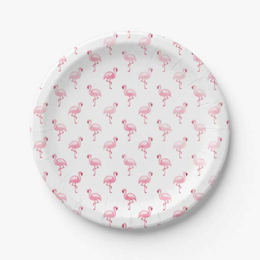 Pink Flamingo Birthday Party Pattern Pappteller (Vorderseite)