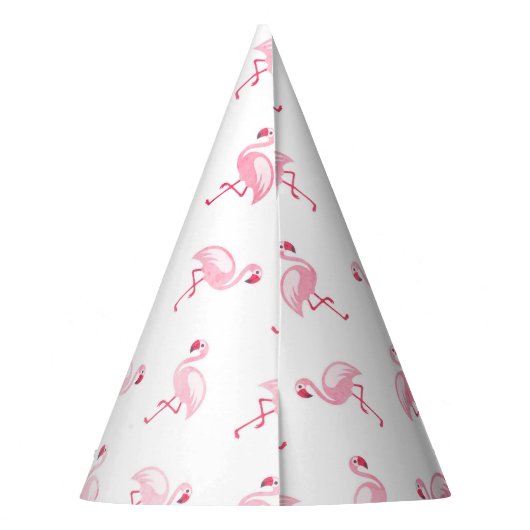 Pink Flamingo Birthday Party Pattern Partyhütchen (Rückseite)