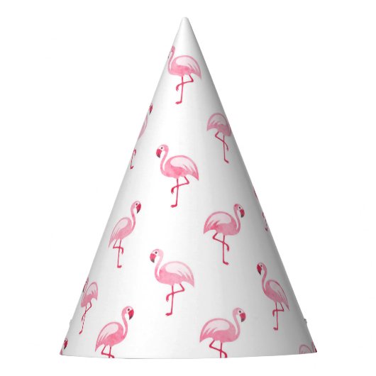 Pink Flamingo Birthday Party Pattern Partyhütchen (Vorderseite)
