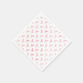 Pink Flamingo Birthday Party Pattern Serviette (Ecke)