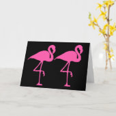 PINK FLAMINGO BLANK INNENKARTE KARTE (Gelbe Blume)
