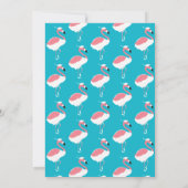 Pink Flamingo Blue Animal Abschluss Einladung (Rückseite)