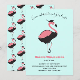 Pink Flamingo Blue Animal Abschluss Einladung