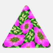 Pink Flamingo Blume Muster Dreieckiger Aufkleber (Vorderseite)