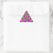 Pink Flamingo Blume Muster Dreieckiger Aufkleber (Tasche)