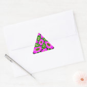 Pink Flamingo Blume Muster Dreieckiger Aufkleber (Umschlag)