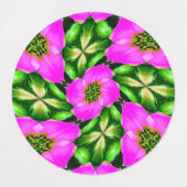 Pink Flamingo Blume Muster Etiketten (Design 1)