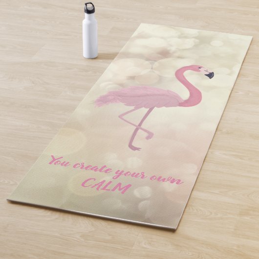Pink Flamingo, Bokeh - Motivierend Botschaft Yogamatte (Beispiel)