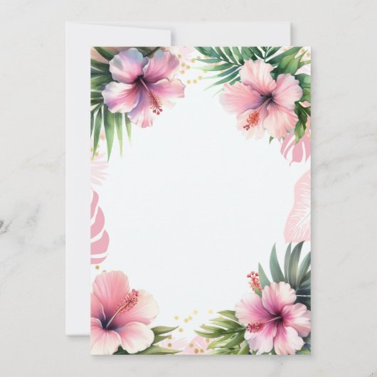 Pink Flamingo Bold Tropical Pink Girl Baby Dusche Einladung (Rückseite)