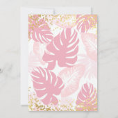 Pink Flamingo Bow Tropical Pink Girl Baby Dusche Einladung (Rückseite)