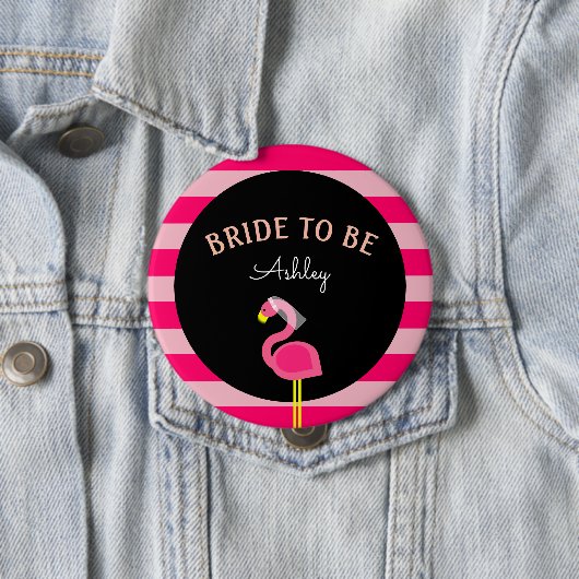 Pink Flamingo Brautparty Bachelorette Schaltfläche Button (Beispiel)