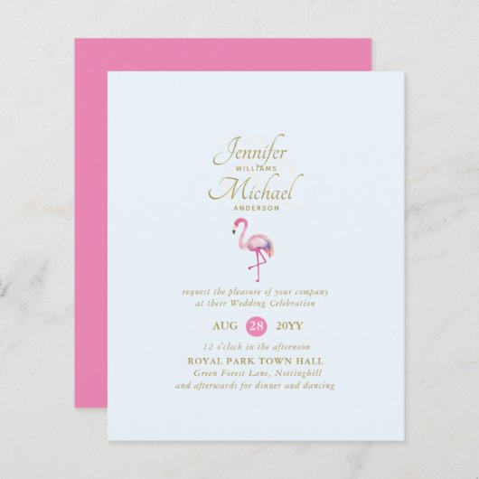 Pink Flamingo Brautparty per Post oder Hochzeit (Vorne/Hinten)