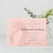 Pink Flamingo Bridesmaids Luncheon Einladung (Stehend Vorderseite)