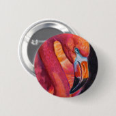 Pink Flamingo Button Button (Vorne & Hinten)