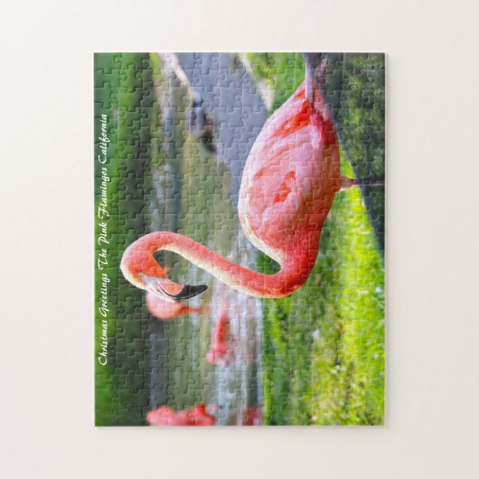 Pink Flamingo California.Weihnachtsgrüße Puzzle (Vertikal)