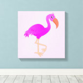 Pink Flamingo Canvas Print - Ihre Farben Leinwanddruck (Insitu (Holzboden))