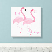 Pink Flamingo Canvas Print Leinwanddruck (Insitu (Holzboden))