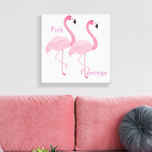 Pink Flamingo Canvas Print Leinwanddruck (Insitu (Wohnzimmer))